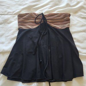 Black Strapless Top / Halter Top